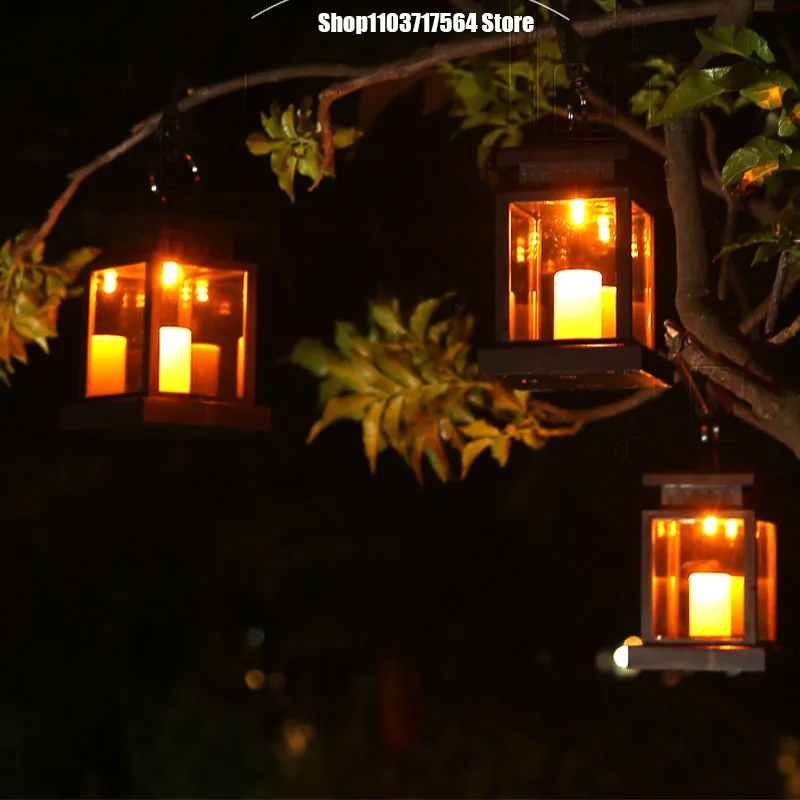 

Explosive solar lights Home outdoor garden decoration garden lights retro atmosphere LED candle hanging lights