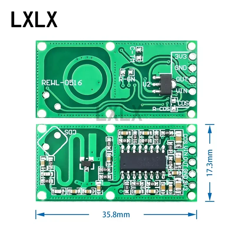 5PCS RCWL-0516 Microwave Radar Sensor Switch Module Human Sensor Module Intelligent Sensor Detector