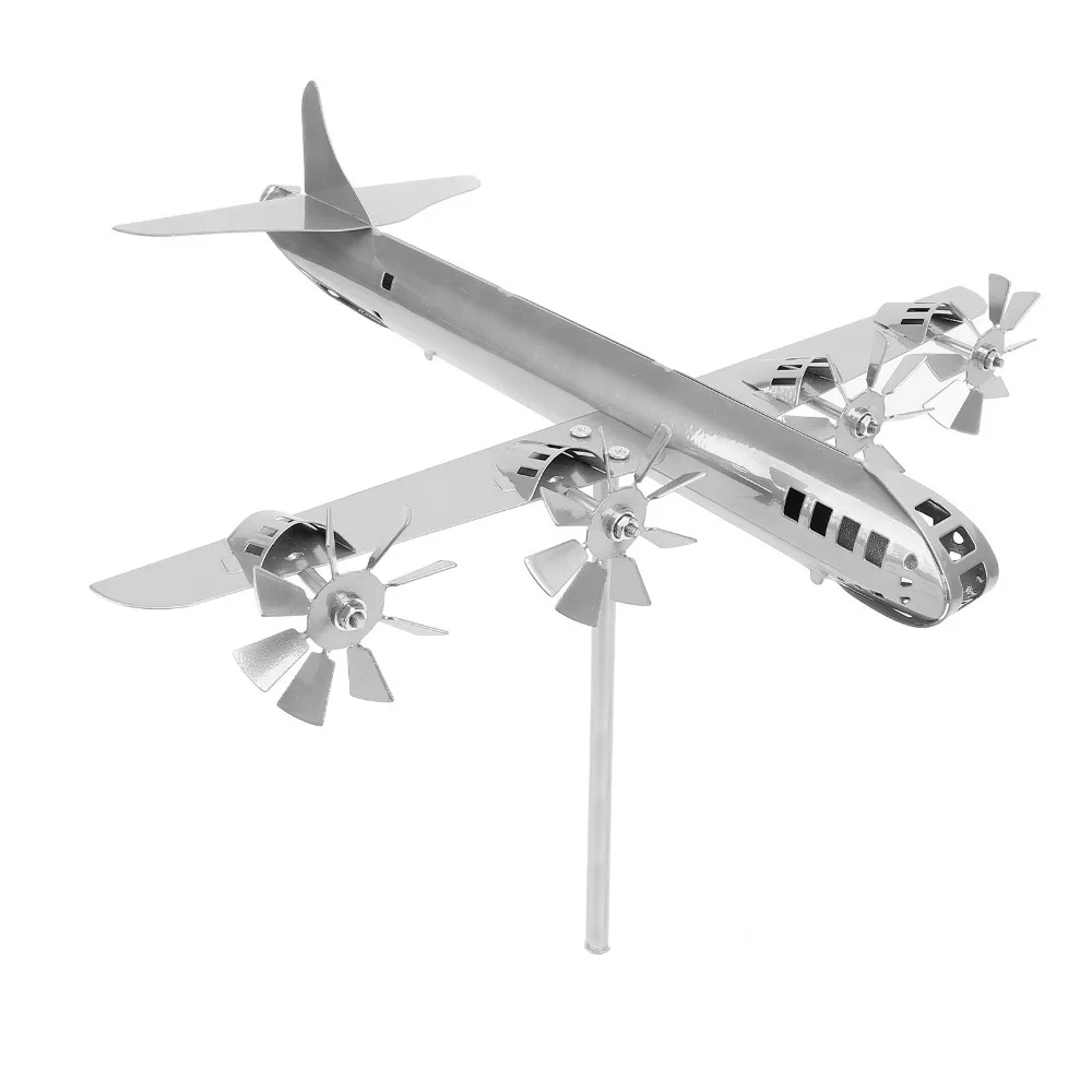 8pcs Silver Airplane Windmill Rotating Sculpture Wind-Powered Metal Wind Spinner Sturdy Construction Iron Garden Windmill Decor