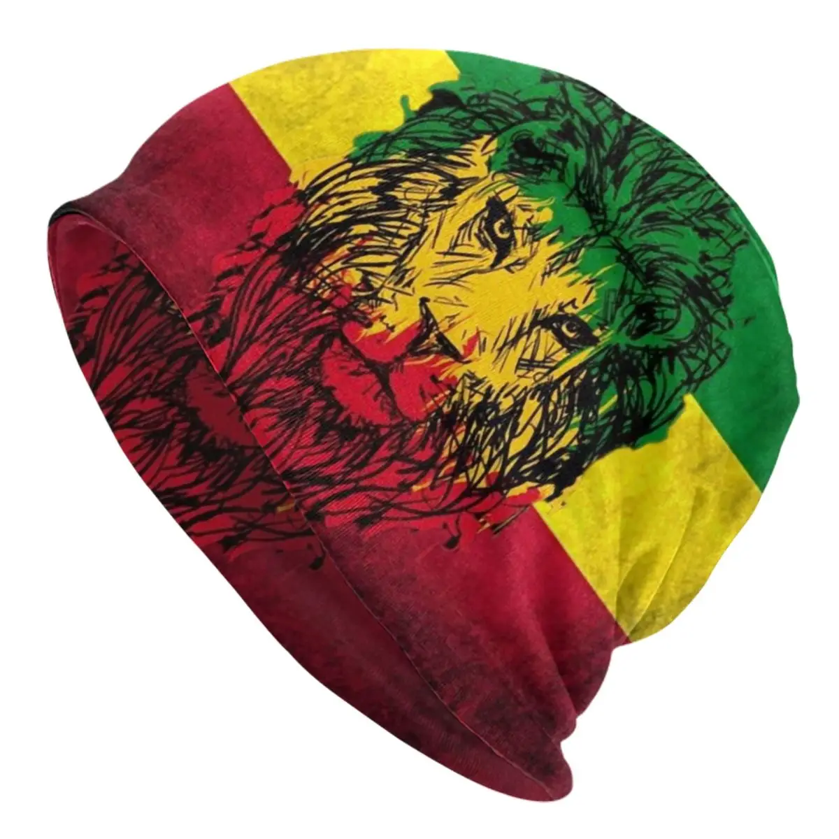 Custom Lion Of Judah Rasta Jamaica Reggae Skullies Beanies Caps Unisex Winter Warm Knitting Hat Women Men Cool Adult Bonnet Hats