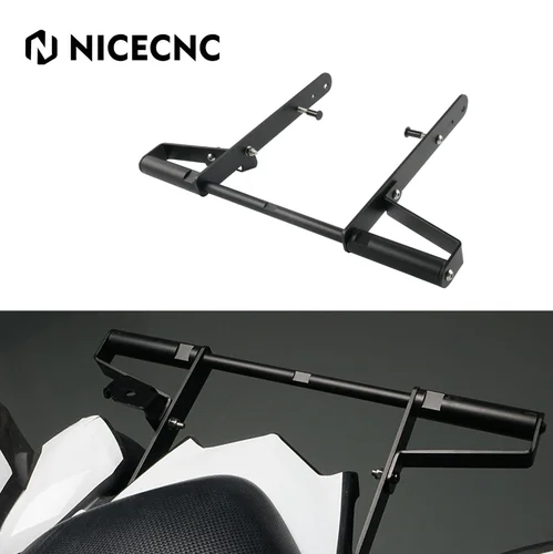 NICECNC Raptor 700 barra de agarre trasera para Yamaha Raptor 700R 2006-2024 aluminio de grado de avión + portaequipajes trasero ATV de acero inoxidable