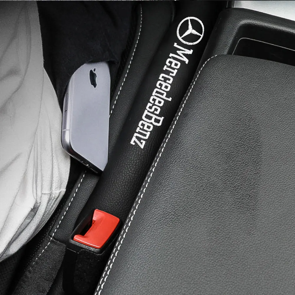 2PCS Car Seat Gap Filler PU Leather Soft Side Seam Plug Leak-proof Filling Strip For Mercedes Benz AMG A/B/C/E/S Class W204 W205