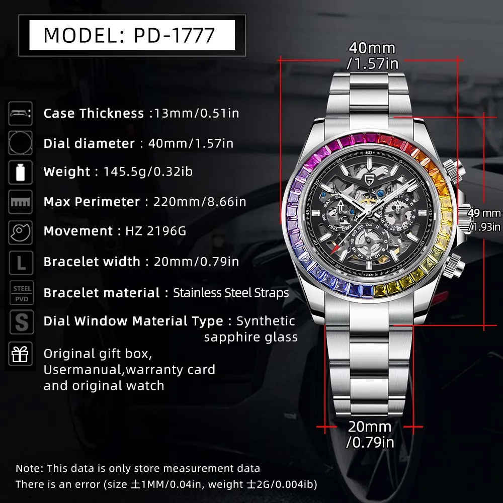 Men's new mechanical watch night light running seconds daily waterproof men's watch holiday gift