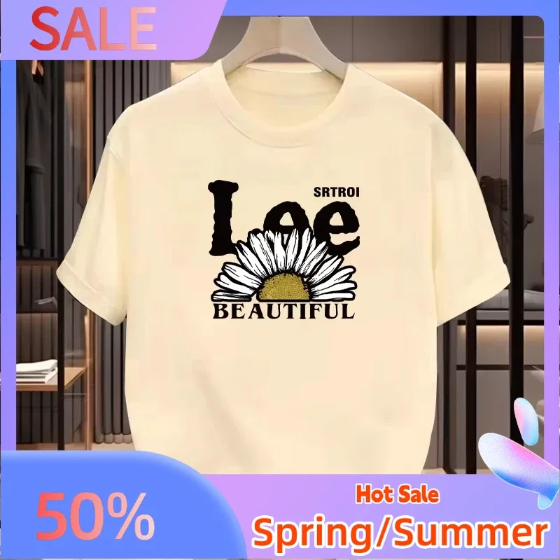 

Summer Fashion Trend New Cotton Printed American Fashion Brand Loose Men's and Women's Round Neck Short Sleeve T-shirt