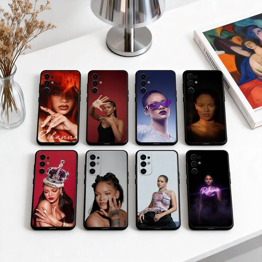 

Hot singer R-Rihannas beauty Phone Case For Samsung S25,S24,S21,S22,S23,S30,Ultra,S20,Plus,Fe,Lite,Note,10,Black Cover