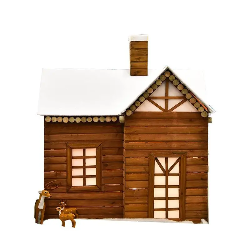 

Christmas decoration large snow house ornaments festive atmosphere scene arrangement