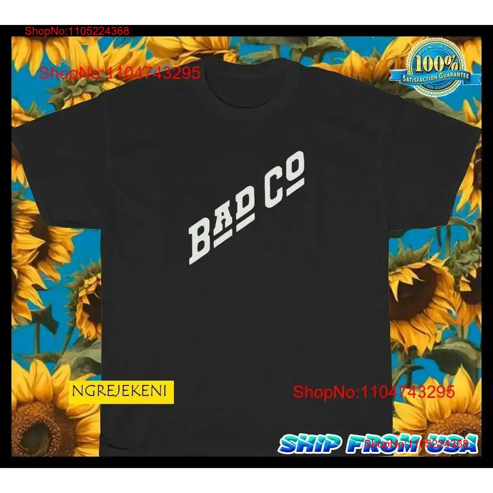 

New BAD CO Company logo american funny T Shirt SIZE S 5XL vintage Washed designer clothes Stretched fashion vintage Washed