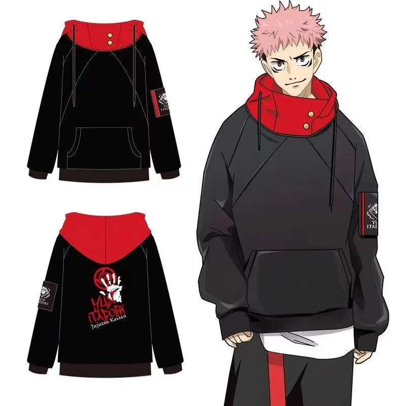 Jujutsu Kaisen Anime felpe con cappuccio Cartoon Cute Print uomo donna pullover allentato Casual Warm felpe Cosplay Costume Carnival Party