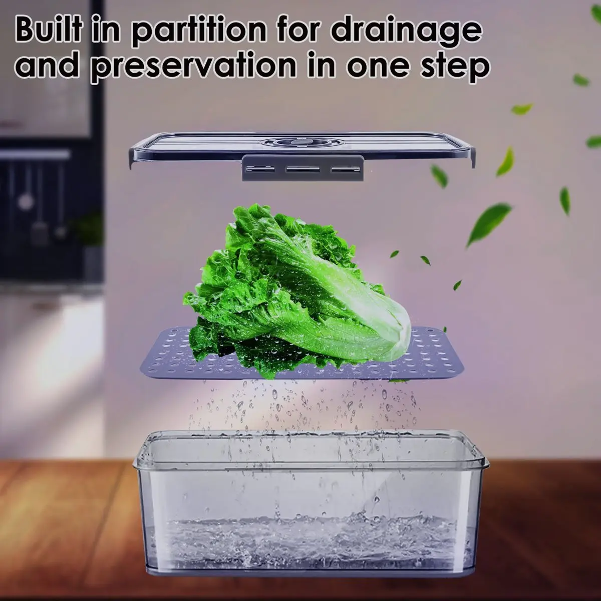 

Sealing Bread Box Food Grade Food Storage Container with Snap Time Recording Bread Vegetable Fruit Baskets Storage Box