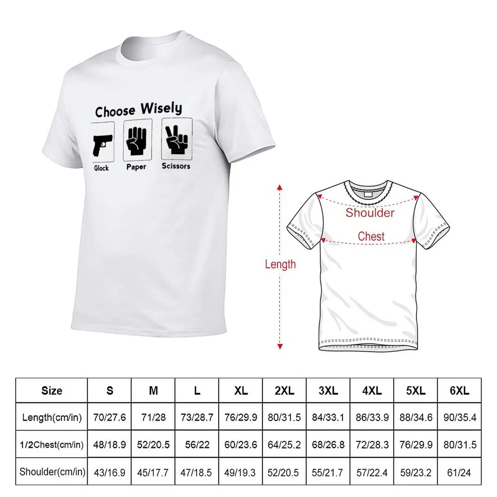 New Girl Who Loves Anime Funny Choose Wisely Glock Paper Scissors Awesome Anime T-Shirt Oversized t-shirt tees Men's t-shirt
