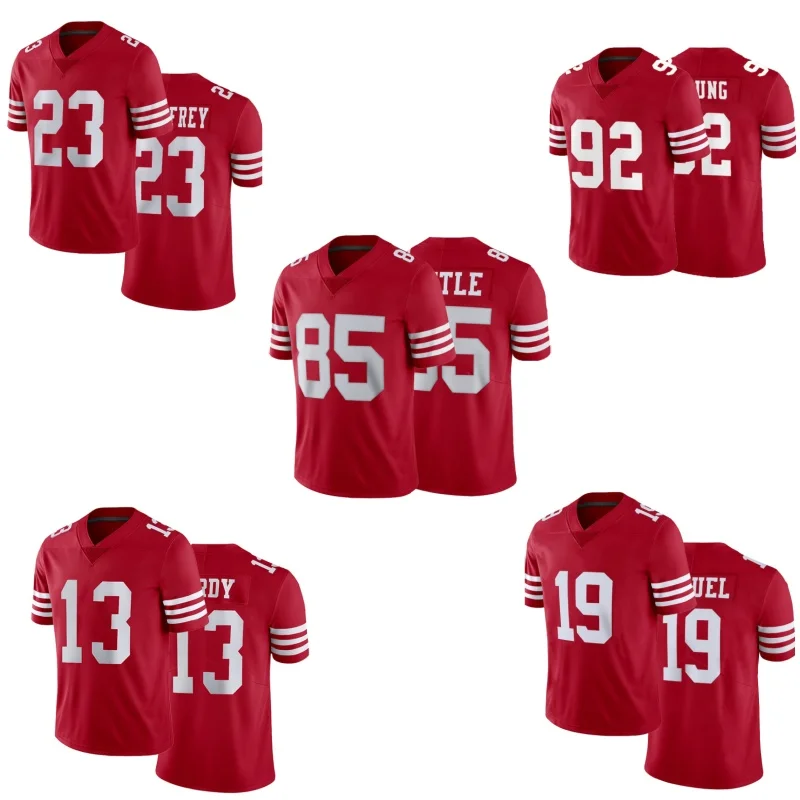 Men's American Football Jersey San Francisco Embroidery Stitching #85 Rugby Jersey George Kittle Football Uniform 49ers T-Shirts