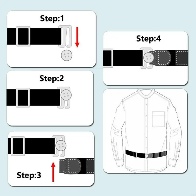 193eシャツのサティミリタリー調整可能弾性ストラップブラック最大ストレッチ150cm/58.5in