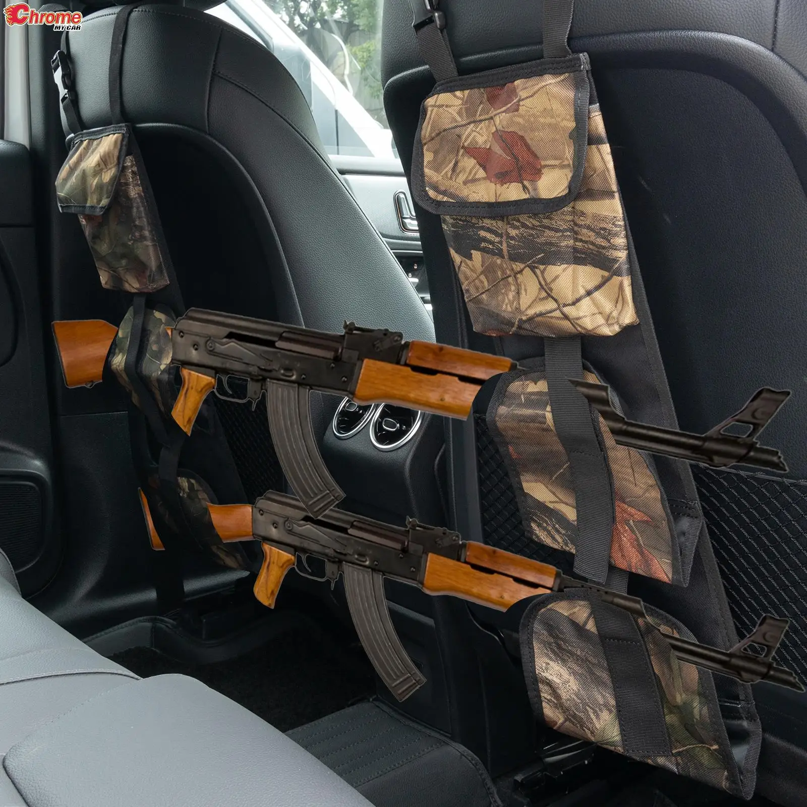 Vehicle Seat Back Gun Sling Rack Rifle Shotgun Storage Bag Holder Organizer Camouflage For Cars SUV Pickup Truck Hunting Tool