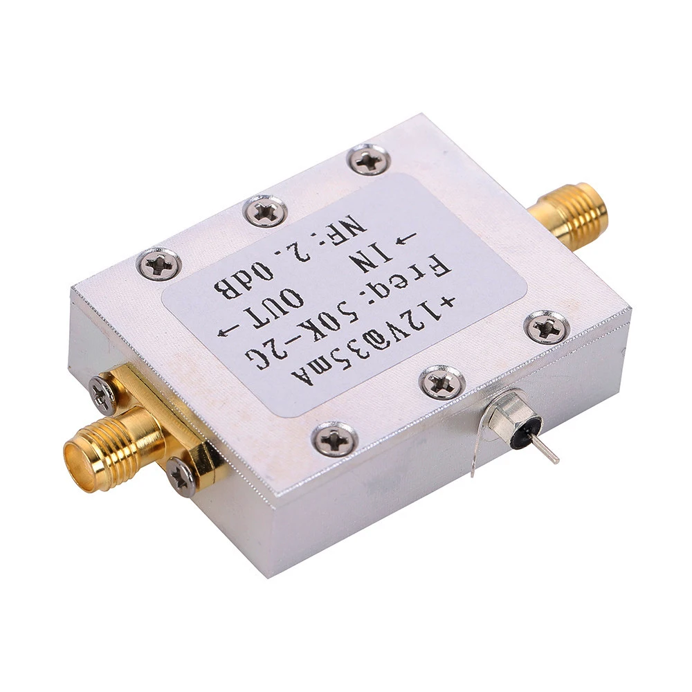 50K-2Ghz LNA ต่ำเสียงรบกวน RF เครื่องขยายเสียงสูง31DB 0.5G DC 12V สำหรับ HF FM VHF UHF Ham วิทยุ433M 315M 868M 900M 1.5G GPS