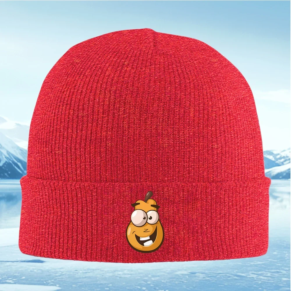 2026 Funny orange fruit cartoon happy face Men Women Unisex Knitted Hat Beanie Pullover Cap Winter Thermal Warm Christmas Outdoo view 5