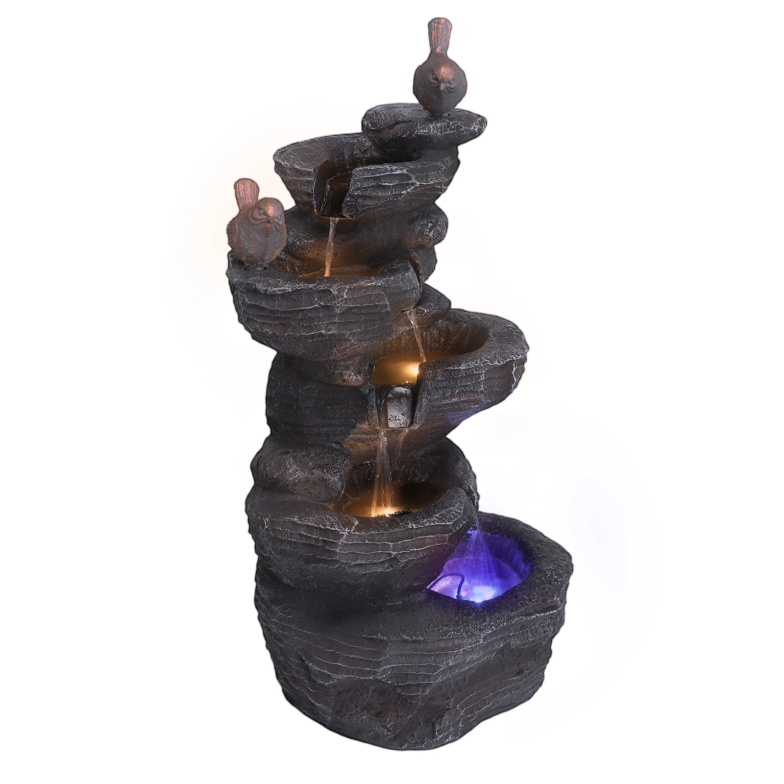 

Каскадный фонтан с имитацией камня и LED-подсветкой, настольный фонтан из полимерной смолы для декора дома и офиса