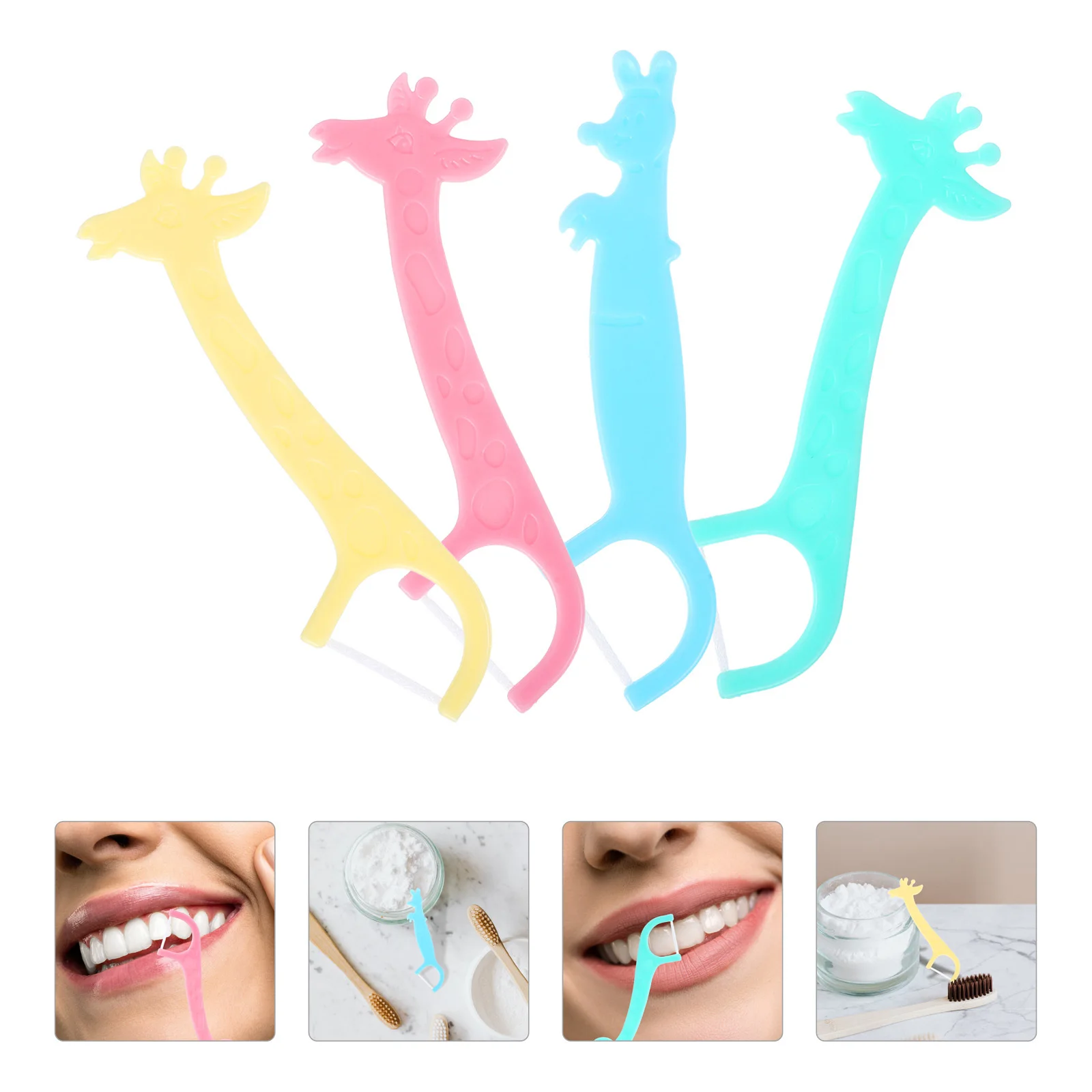 4 Dozen Floss Picks Tandzijde Sticks Voor Kinderen Draagbare Tanden Reinigen Gereedschap Plastic Flossers Huishoudelijke Mondverzorging Levert