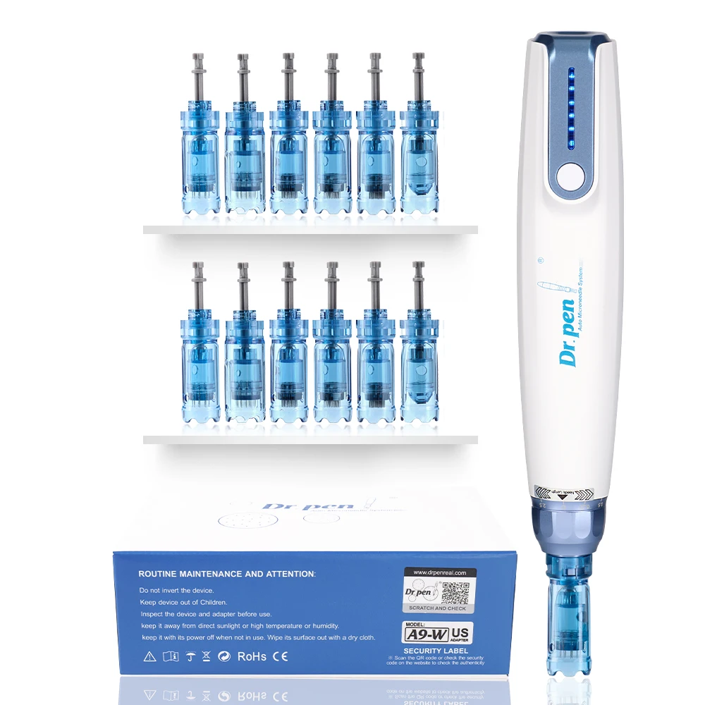 Dr pen ultima a9 drahtloser mikron adel stift mts therapie derma pen bajonett mit patronen nadel gesichts pflege