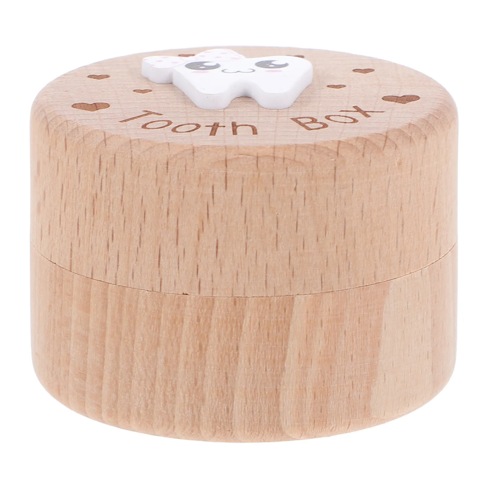 Wooden Baby Teeth Storage Box Keepsake Cute Tooth Fairy Small Chest for Boys Girls Hair Holder Treasure Tooth Box