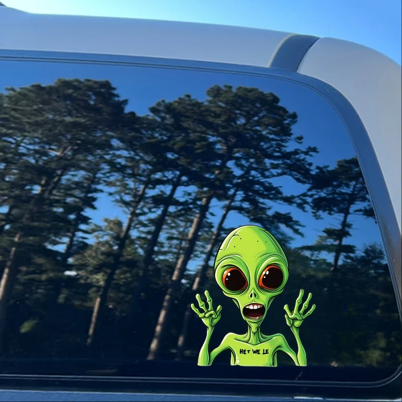 Pegatinas de Alien para ventana de coche, decoración de puerta de parabrisas trasero, estilo de carrocería, calcomanías impermeables a prueba de sol para motocicleta, 1 ud.