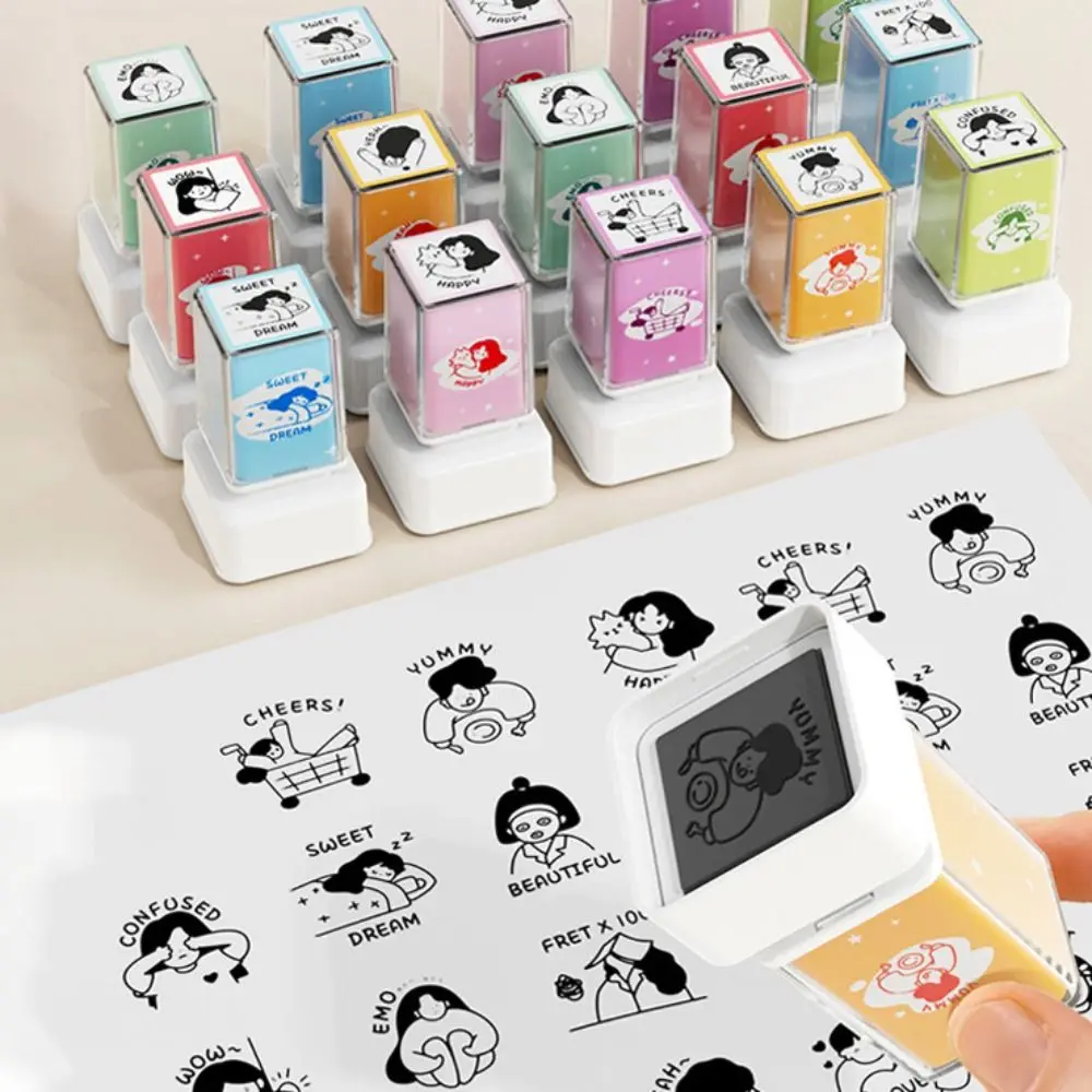 

Portable Traceless Account Seal DIY Handmade Seal Sticker Cartoon Seal Box School