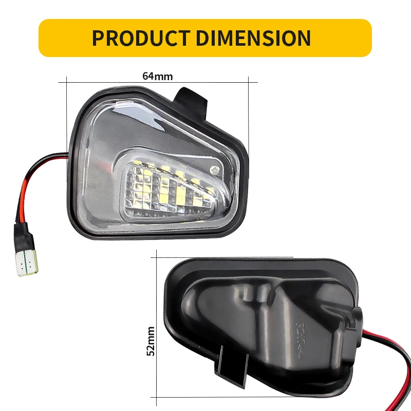 2X For Volkswagen Passat B7 2011-2019 Passat CC 09-12 LED Puddle Light Bulb Under Side Mirror Light No Error Led Puddle Lamp view 6