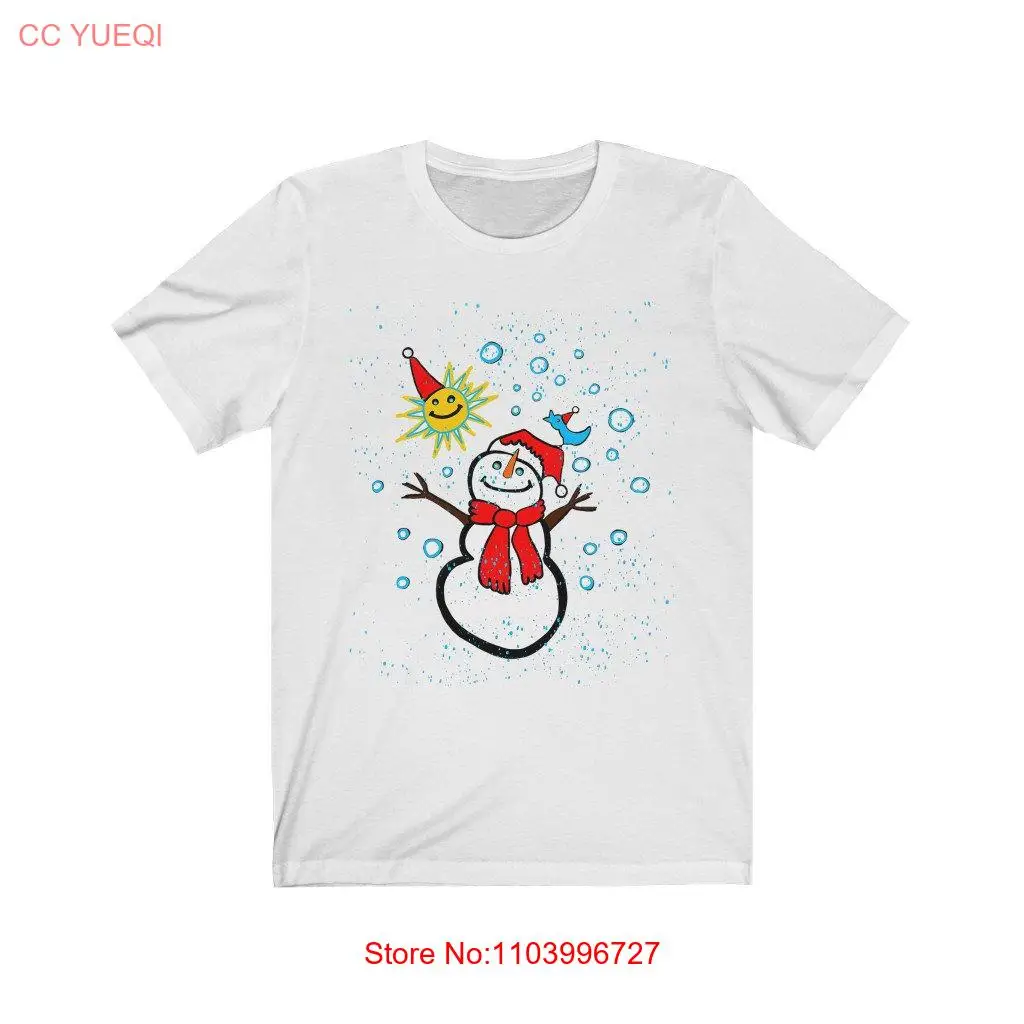 Christmas Winter Snowman Snowflakes Holidays New Year Bella Canvas 3001 t shirts 6 sizes S M L Xl 2XL 3XL back front print