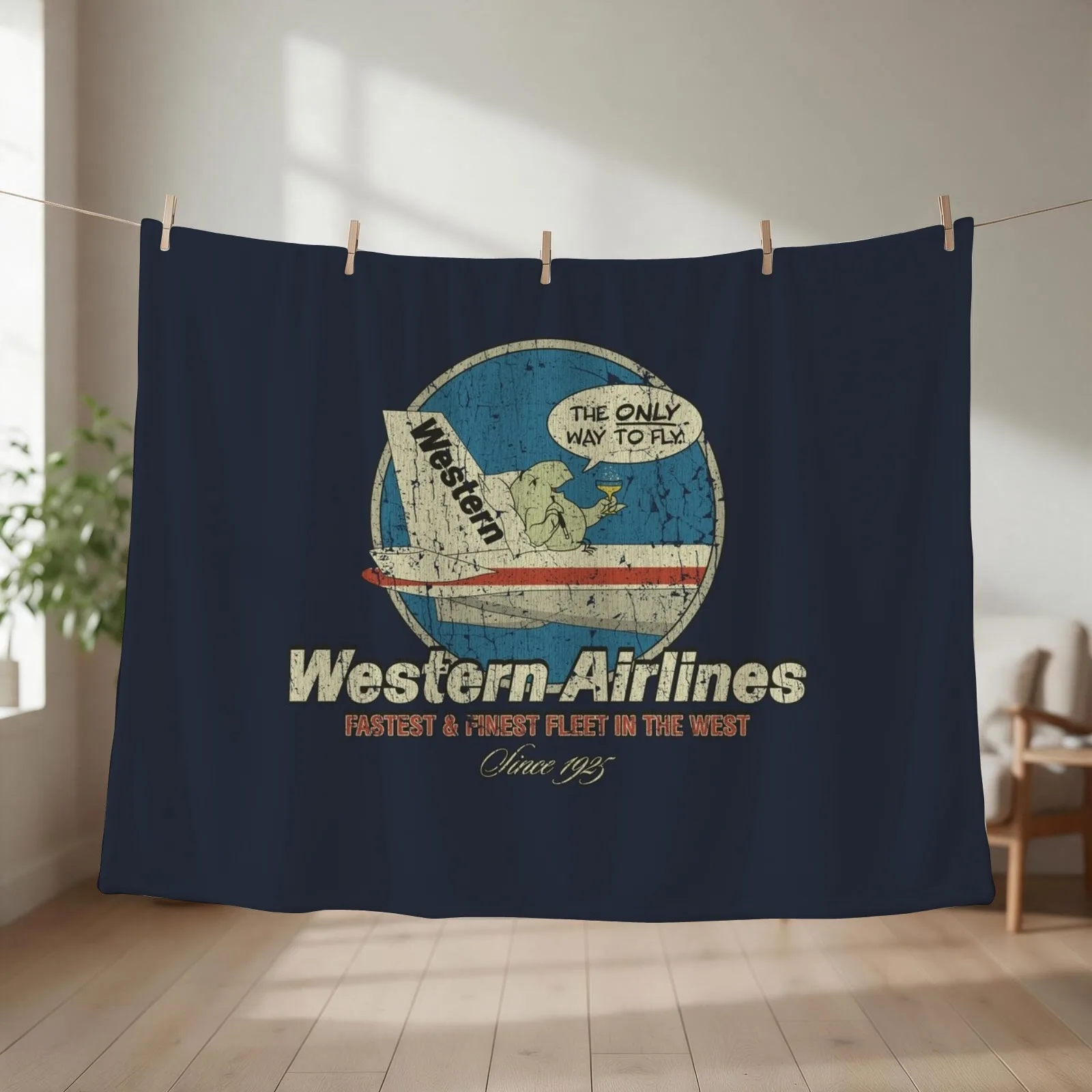 Western Airlines 1956 Throw Blanket Blankets For Baby Personalized Gift Decorative Sofas Blankets For Bed Blankets