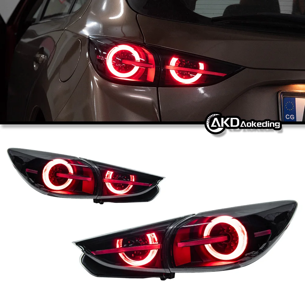 

For Mazda 3 Onxella 14-19 year hatchback version taillight assembly, running water turns through the heart with one arrow