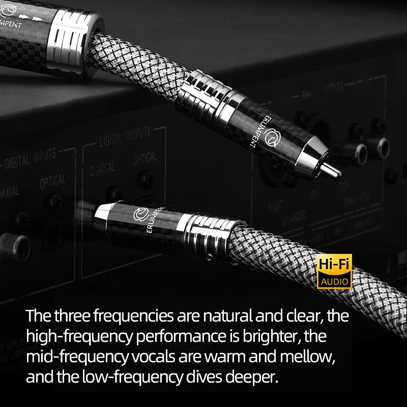 ERUMPENT HiFi RCA Coaxial Digital Audio Cable Hi-end Silver Plating RCA Male to Male  SPDIF Coaxial Cable for Subwoofer TV DVD