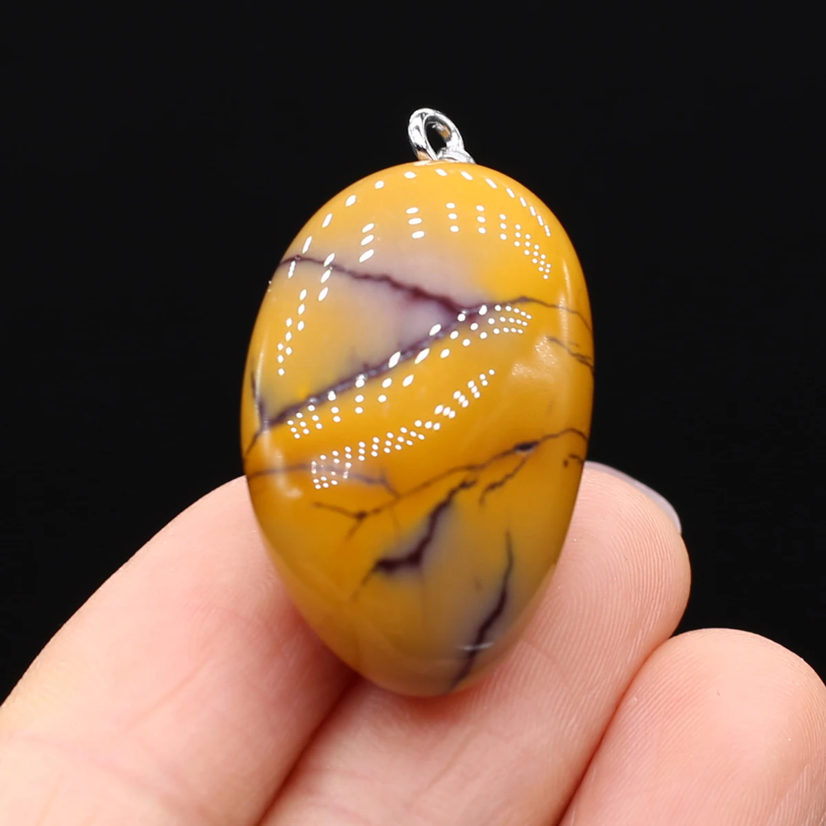 Natural Semi-precious Stone Pendant Irregular Cherry Blossom Agate for DIY Jewelry Making Necklace Size15x20-18x25