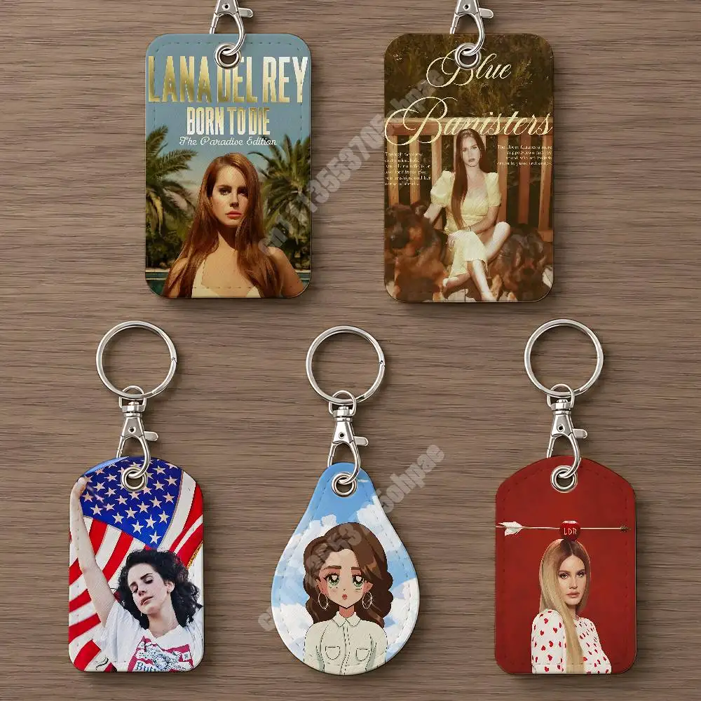 Born To Die Album L-Lana D-Del R-Rey Leather Keychain Card Holder for Airtag & Luggage Tags Casual Tracker Cover