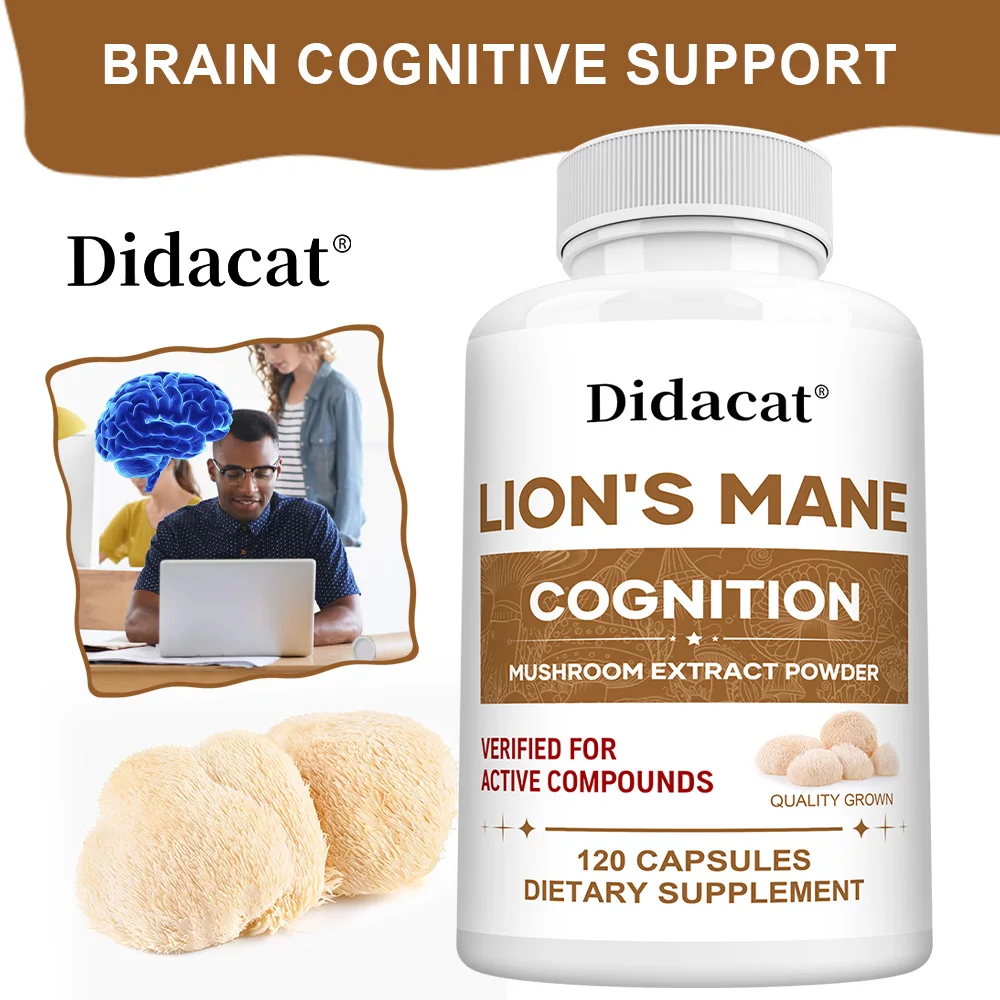 

Грибные капсулы Lions Mane — 1000 мг, добавка для поддержки мозга и памяти, неврозащита и познавательная функция