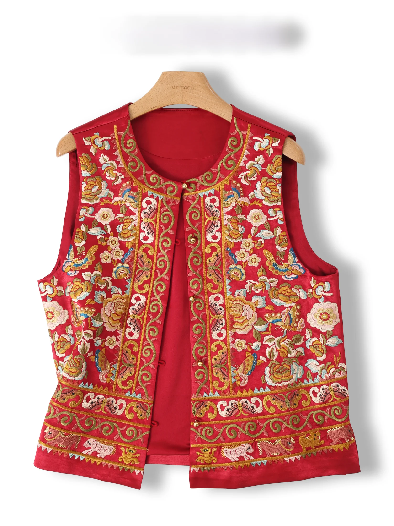 

New Chinese Style Old Money Embroidered Jacket Vest Heavy Work Embroidery Kanji Maoyan Wind Outerwear for Women