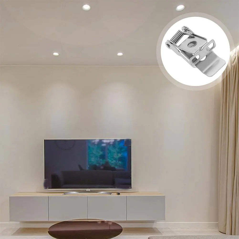 

12pcs Downlight Spring Clips High Hardness Cold Rolled Spotlight Buckle Recessed Surface Mount Panel Lamp Fixtures Accessories
