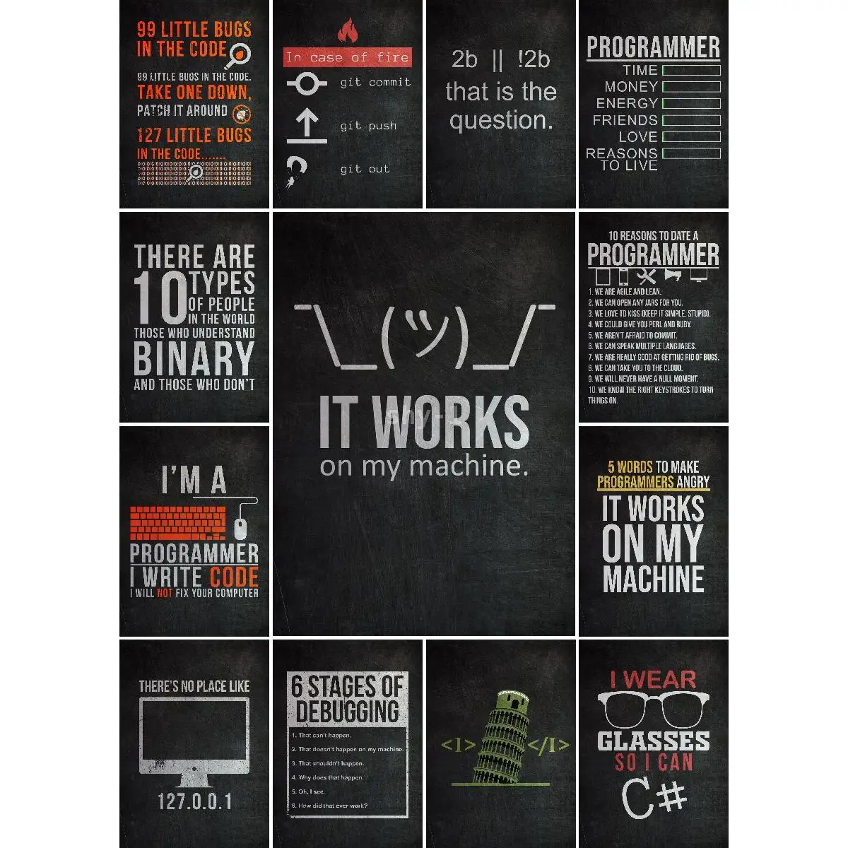 Coffee Programmer Funny Poster  Unique Mancave Wall Art Print  Geeky Home Decor for Interior Design Enthusiasts