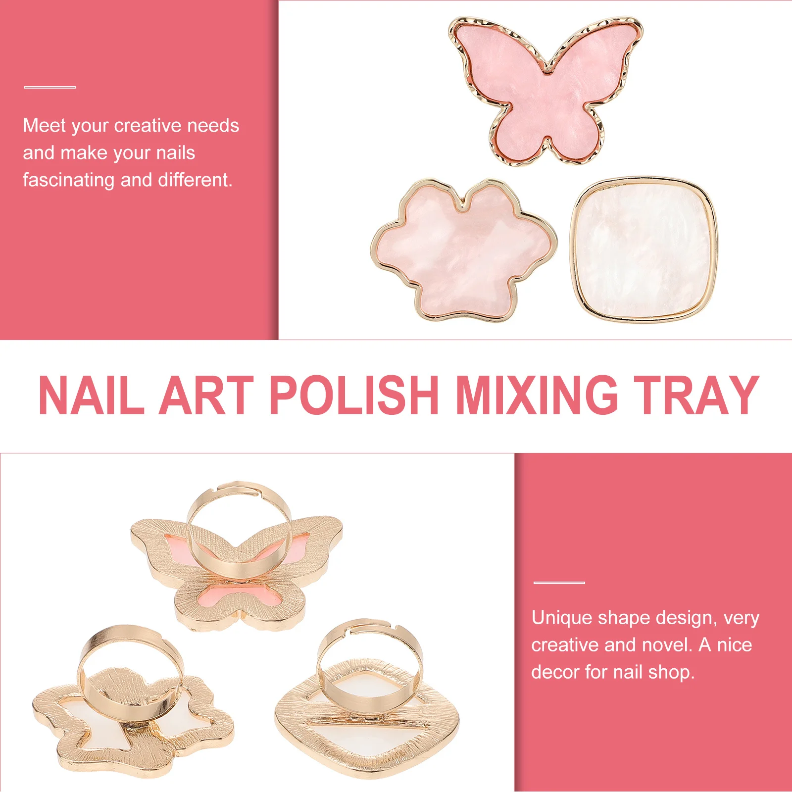 

3pcs Art Pallets 6.5'' Mini Paint Tray For Color Mixing Manicure Tools Diy Nail Display Plate Nail Art Mixing Tray