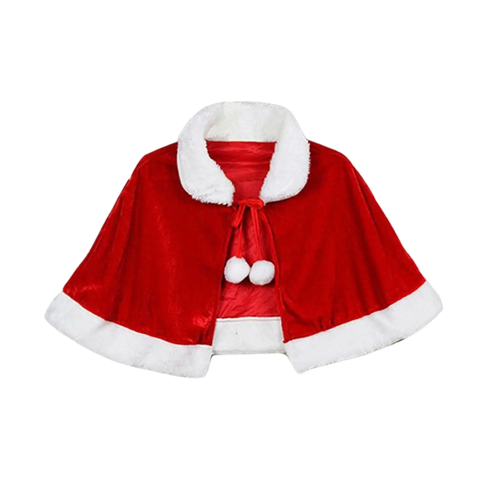 

Christmas Velvet Shawl Cloak Cape Santa Cape Robe Halloween Costume Red