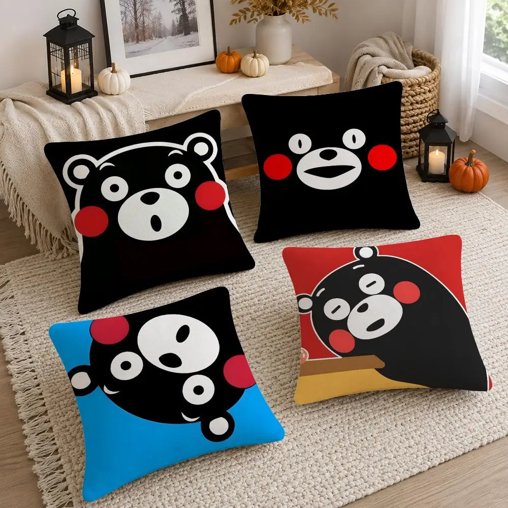 Mascot Kumamon Cushion Cover Soft Fluffy Short Plush  Pillow Case Throw Decorative Cushion Covers for Sofa Bedroom Home Decor