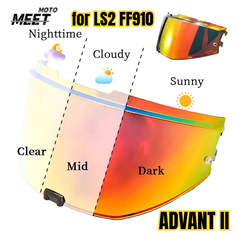 Hot Visor Lens for LS2 FF910 ADVANT II Motorcycle Helmet Day and Night Universal Electronic Gun Red Lens Helmet Accessories