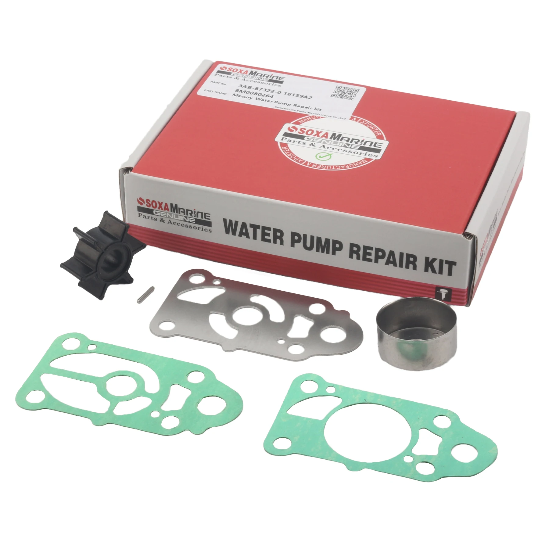 

Fits for Nissan Tohatsu Mercury 2 4 Stroke 2.5 3 3.5 HP Outboard Motors Water Pump Impeller Repair Kit 3AB-87322-0 8M0080264