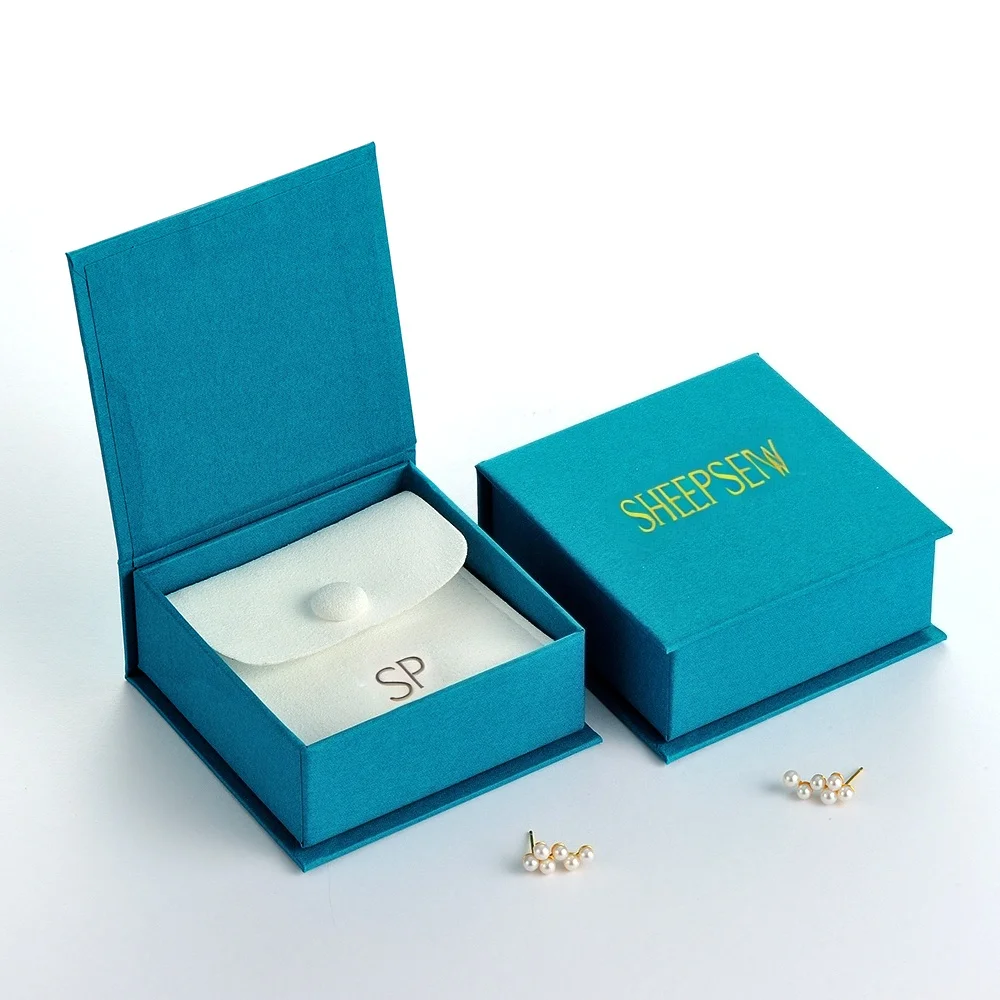 

Роскошный фабричный новый синий картонный браслет, ожерелье, кольцо, магнитная упаковочная коробка для ювелирных изделий с индивидуальным логотипом