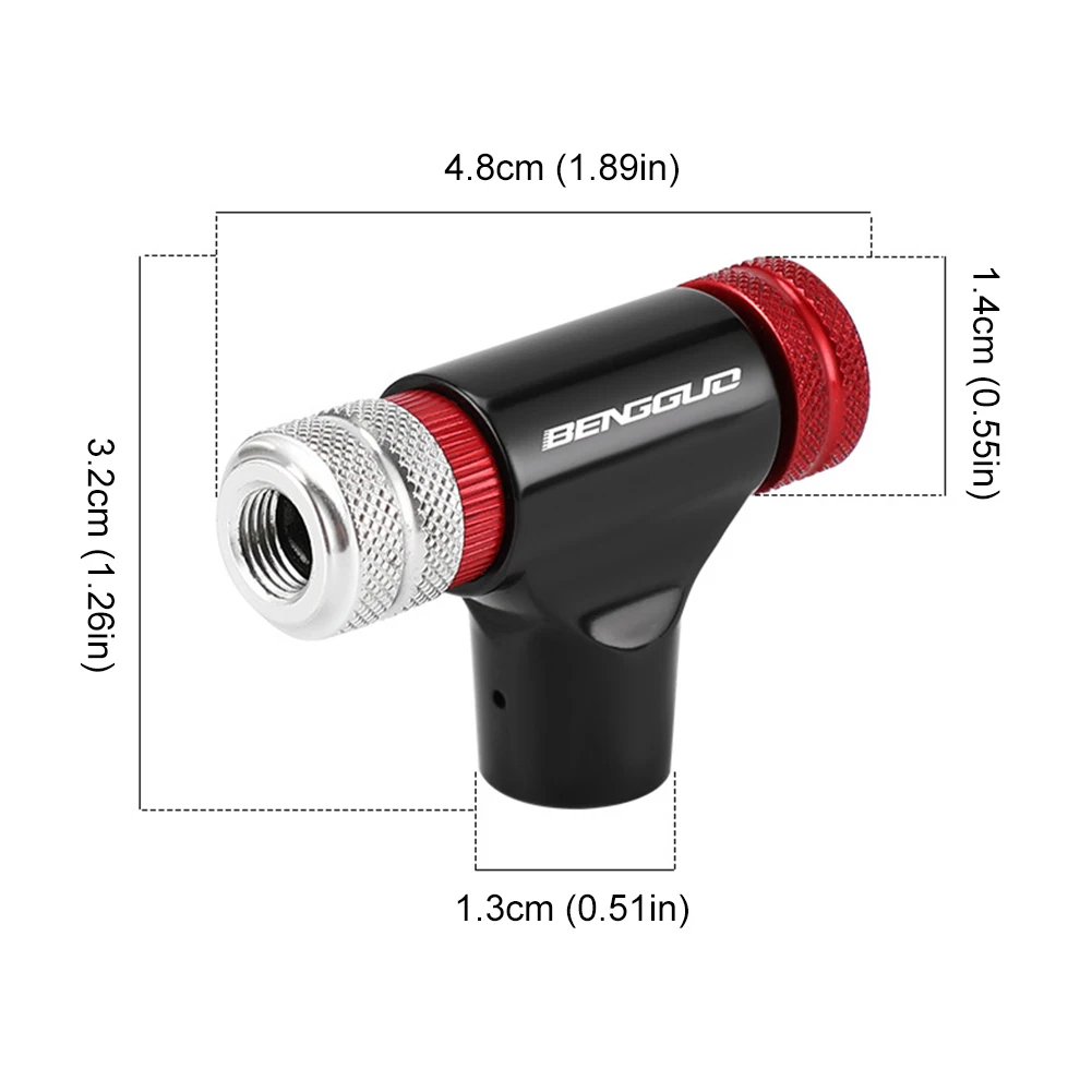 

CO2 Bicycle Tire Inflator CO2 Bicycle Pump Schrader & Bike Tire Pump Tool Mini Bike CO2 Injector for Bicycle Basketball