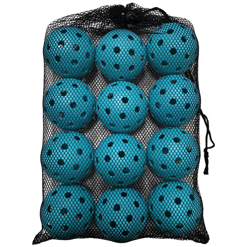 12-teiliges Pickleball-Ball-Set, 74 mm, 40 Löcher, PE-Outdoor-Übungsbälle mit Netzbeutel für Wettkämpfe, Pickleball-Packs. – Detail 11