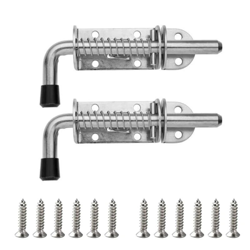 1/2pcs Heavy Duty Spring Loaded Latches Pin Sliding Barrels Bolt Door Lock Thickened Latches for Indoor and Outdoor Gate