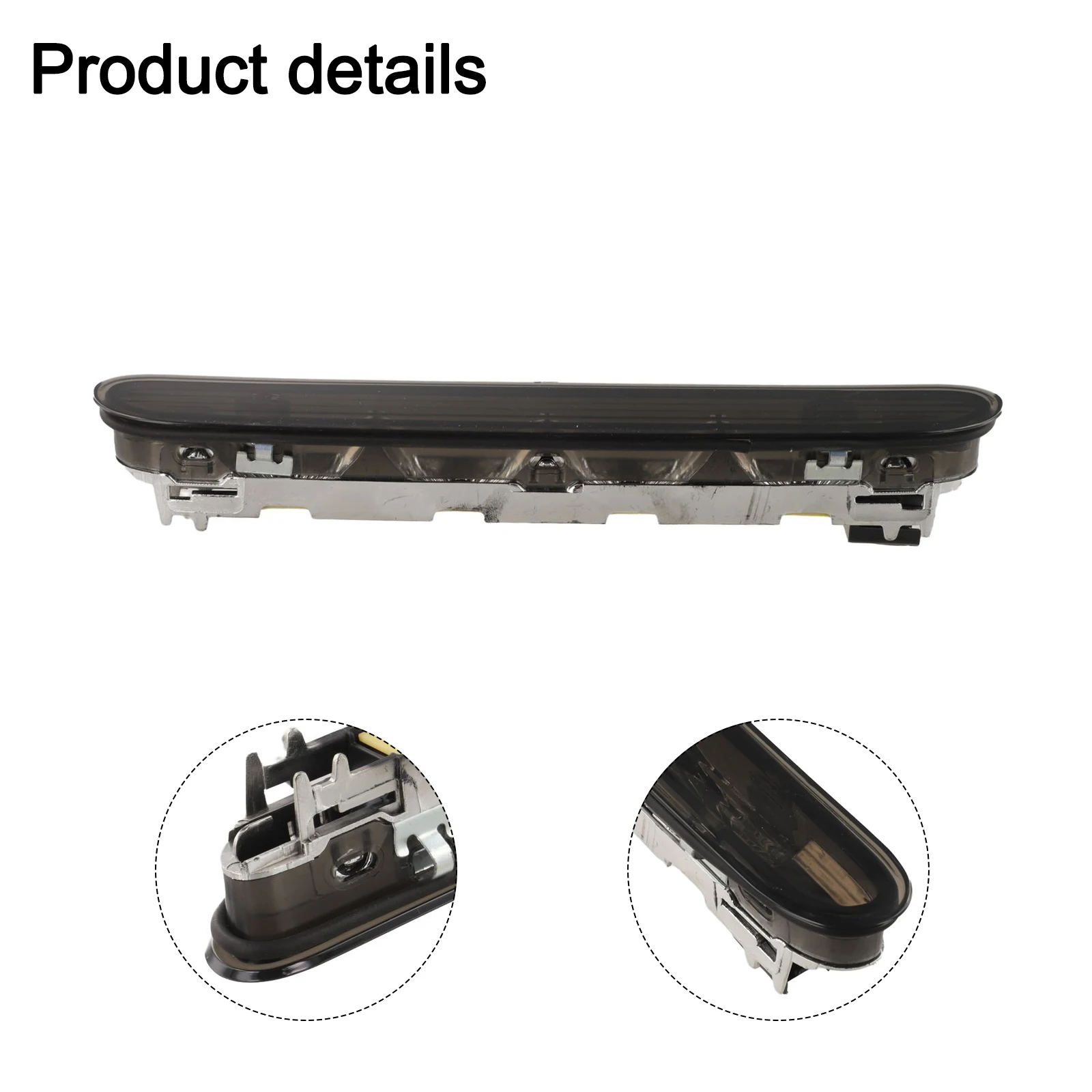 

12V Brake Light Black High-Mounted Light Red Light Color Wear-Resistant Practical Design Quick Use ABS Material