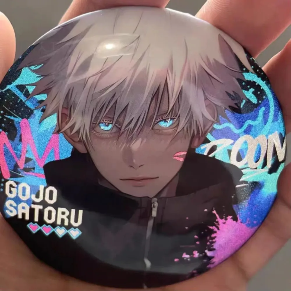 58 مللي متر لعنة Jujutsu Kaisen Gojo Satoru بروش الملابس حقيبة التلبيب دبوس تذكارية لينة زر قبعة الزخرفية شارة هدية الكريسماس