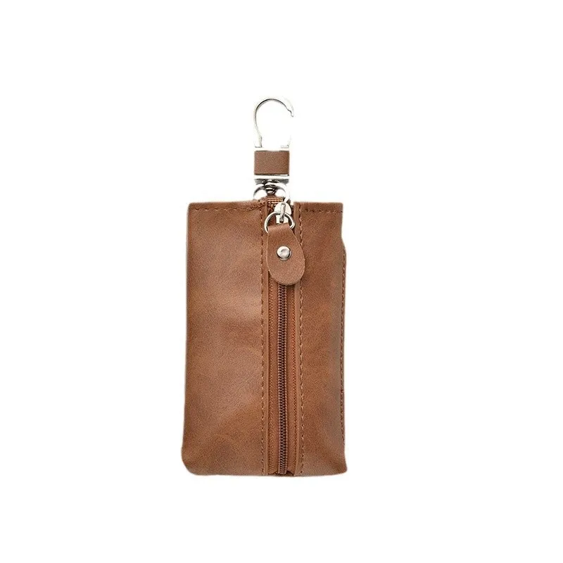 High Capacity Men's Leather Key Organizer Keychain Genuine Leather Key Holder Case Box Storage Bag Multi-function Car Home Use