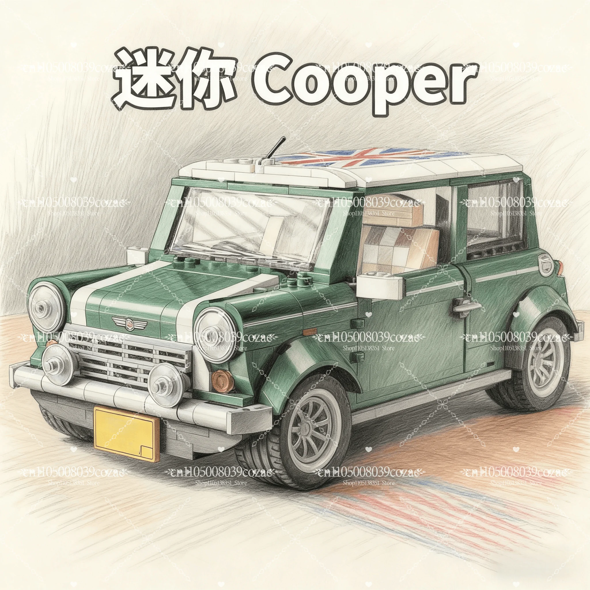 

MOC 1000 + шт. классическая зеленая модель автомобиля, строительные блоки, кирпичи, автомобильный автомобиль, игрушки на день рождения, Рождество, подарок, совместимый