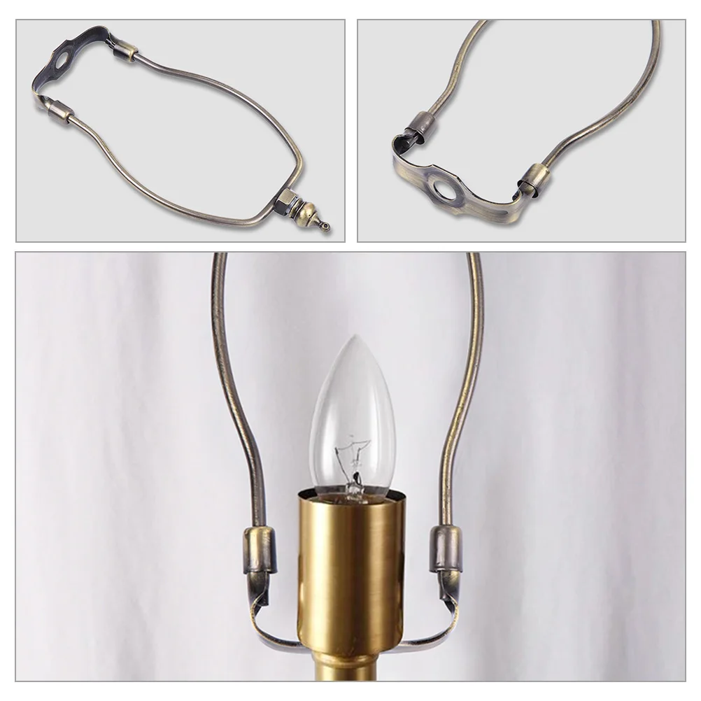 

2Pcs Lampshade Harp Bracket Sturdy Metal Lamp Parts for Table Floor Lamps Repair Kit Shade Holder Accessories Chrome Plating